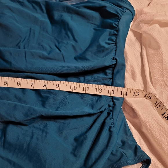 NWT GLAMOUR SWIM SLIMMING PADDED RUCHED RETRO VIBE SWIM BATHING SUIT XL - Picture 8 of 12